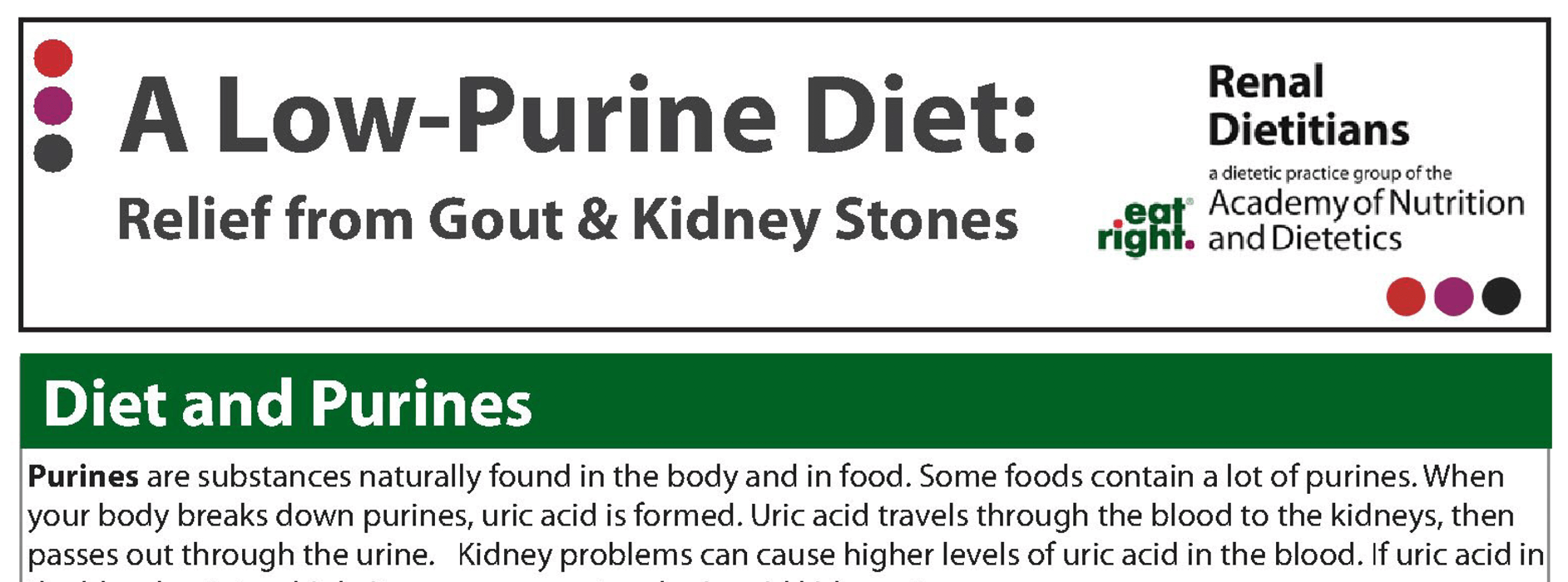 Low Purine Diet Guide Screenshot