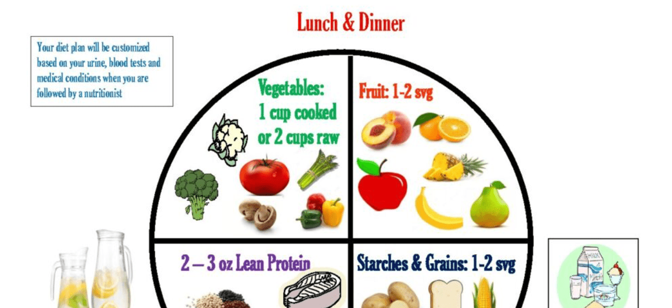 Screenshot of diet planning chart